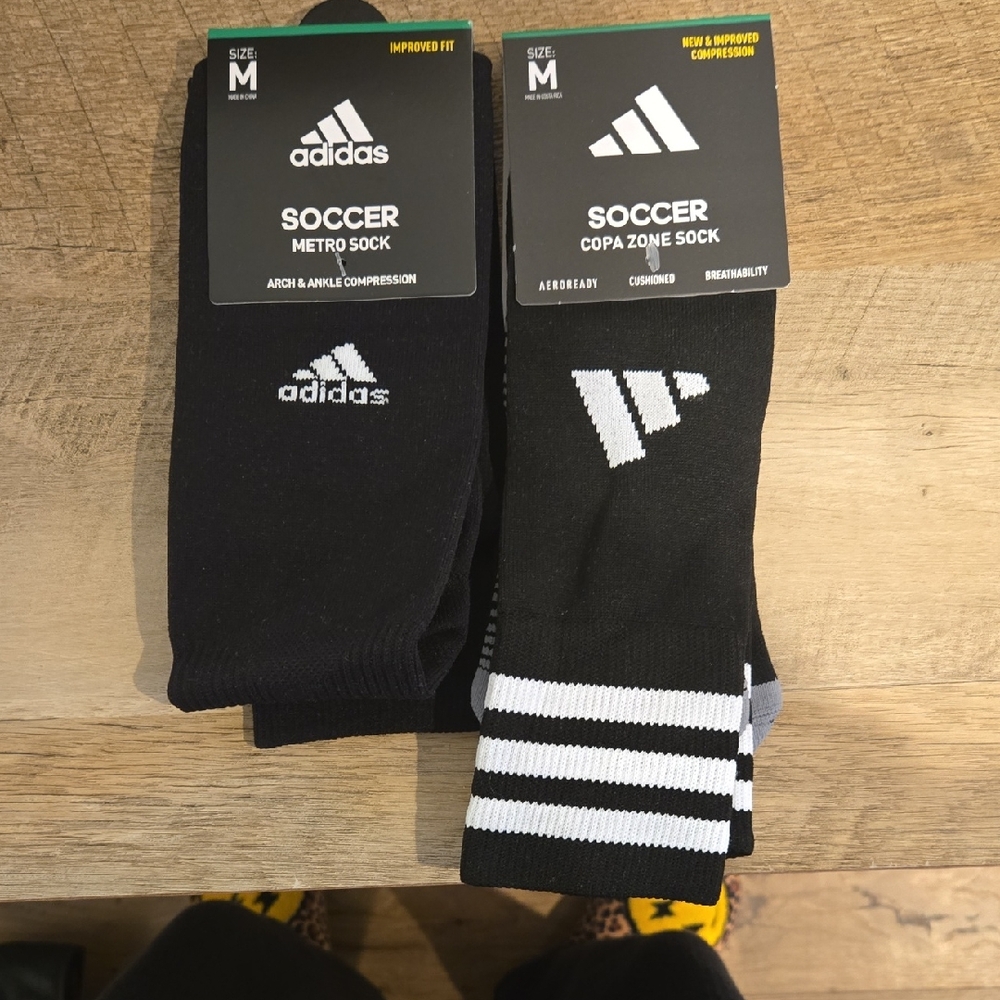 Adidas Black and Gray Soccer Socks